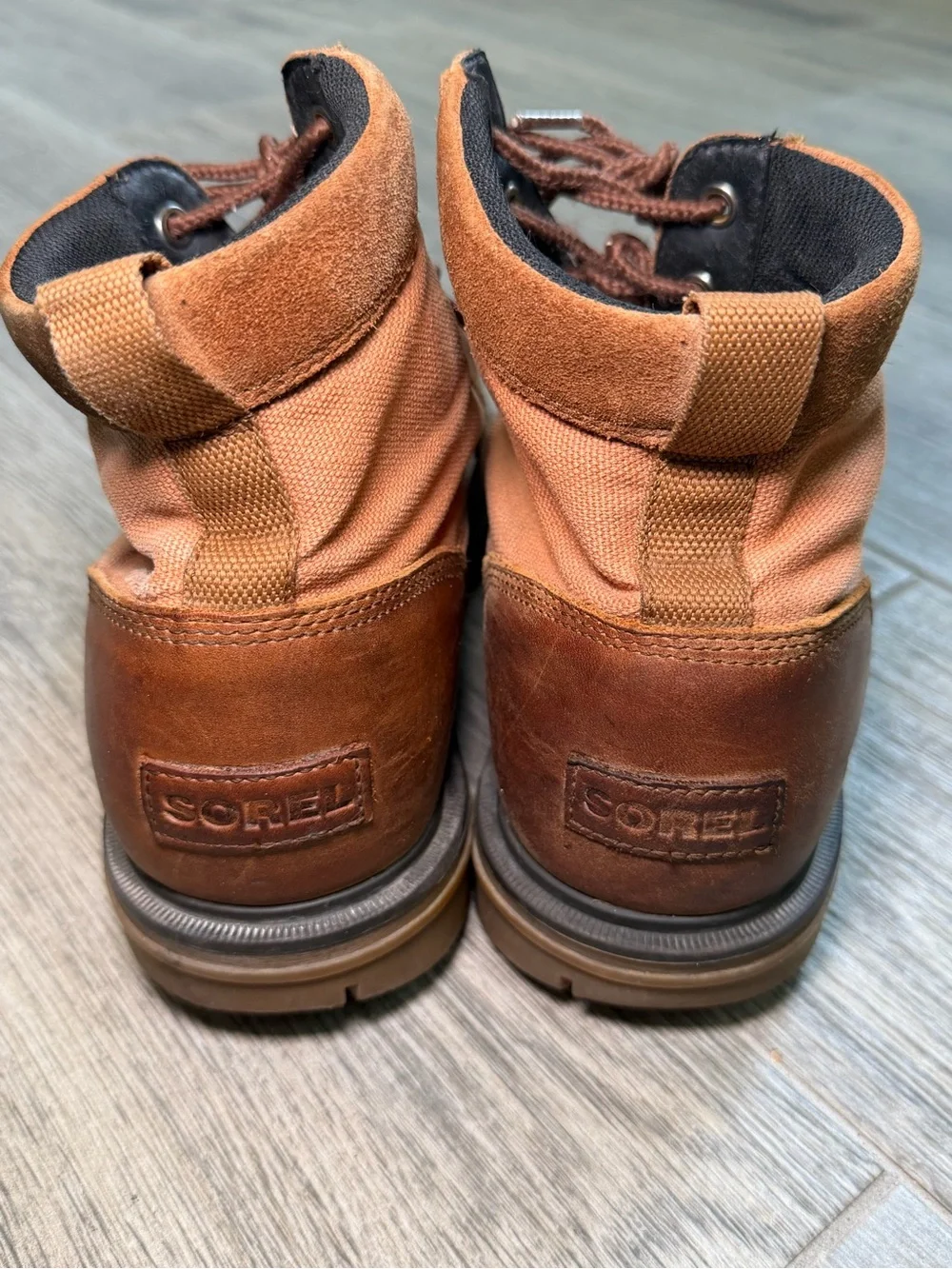 Sorel Carson™ Moc Waterproof Leather Boots Gum Brown Size 10.5 Hiking Casual EUC